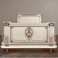Antique Italian Neoclassical Painted QUEEN Bed
