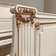 Antique Italian Neoclassical Painted QUEEN Bed