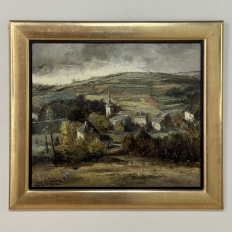 Framed Oil Painting on Canvas by Guy Cambier (1923–2008), Dated 1946, 'Village Landscape'