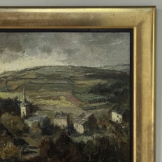 Framed Oil Painting on Canvas by Guy Cambier (1923–2008), Dated 1946, 'Village Landscape'