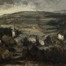 Framed Oil Painting on Canvas by Guy Cambier (1923–2008), Dated 1946, 'Village Landscape'
