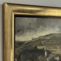 Framed Oil Painting on Canvas by Guy Cambier (1923–2008), Dated 1946, 'Village Landscape'