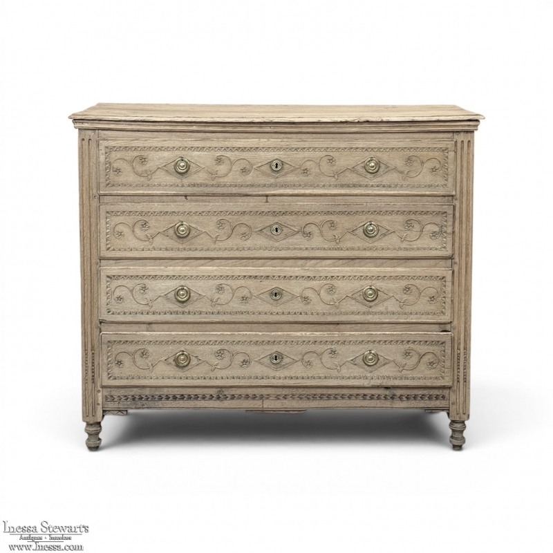 18th Century Stripped Oak Commode from Herve in Brittany