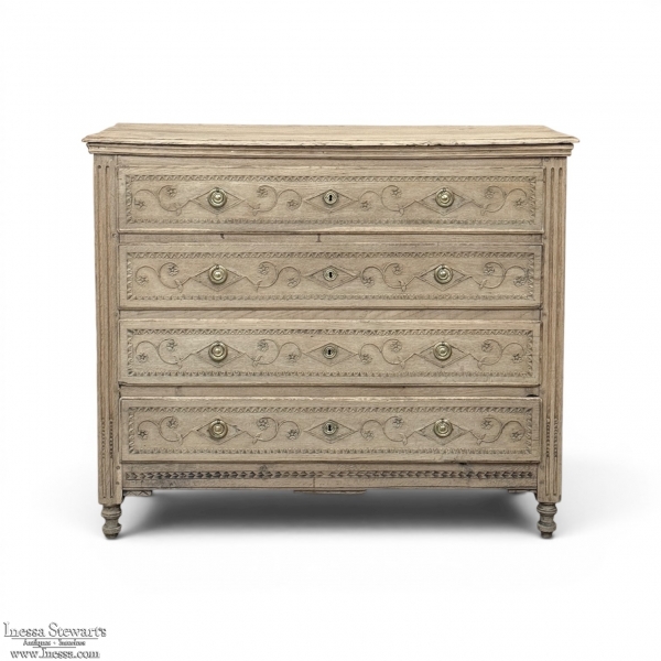 18th Century Stripped Oak Commode from Herve in Brittany