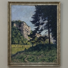 Framed Oil Painting on Canvas by Eugène Collignon (1876–1961) 'Banks of the Meuse River'