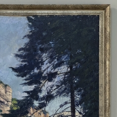 Framed Oil Painting on Canvas by Eugène Collignon (1876–1961) 'Banks of the Meuse River'