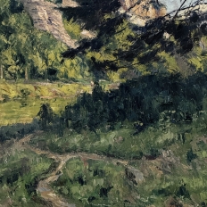 Framed Oil Painting on Canvas by Eugène Collignon (1876–1961) 'Banks of the Meuse River'