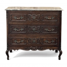 Antique Li&eacute;geoise Louis XIV Marble Top Commode