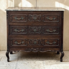 Antique Liégeoise Louis XIV Marble Top Commode