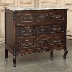 Antique Liégeoise Louis XIV Marble Top Commode