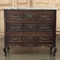 Antique Liégeoise Louis XIV Marble Top Commode