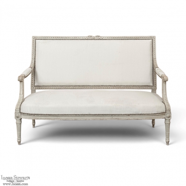 19th Century French Louis XVI Painted Canap&eacute; ~ Settee