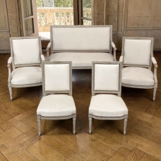 Pair of French 19th Century Louis XVI Painted Armchairs ~ Fauteuils