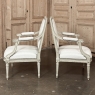 Pair of French 19th Century Louis XVI Painted Armchairs ~ Fauteuils
