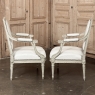 Pair of French 19th Century Louis XVI Painted Armchairs ~ Fauteuils