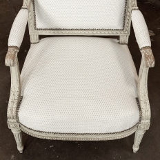 Pair of French 19th Century Louis XVI Painted Armchairs ~ Fauteuils