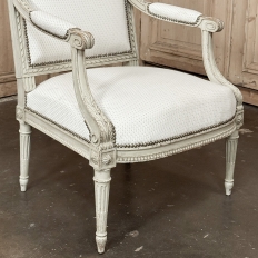 Pair of French 19th Century Louis XVI Painted Armchairs ~ Fauteuils