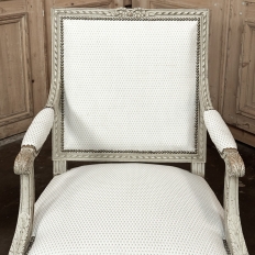 Pair of French 19th Century Louis XVI Painted Armchairs ~ Fauteuils