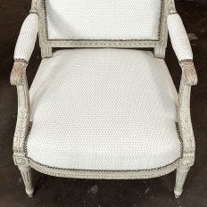 Pair of French 19th Century Louis XVI Painted Armchairs ~ Fauteuils