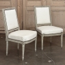 Pair of French 19th Century Louis XVI Painted Armchairs ~ Fauteuils