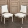 Pair of French 19th Century Louis XVI Painted Armchairs ~ Fauteuils