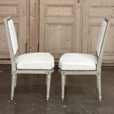 Pair of French 19th Century Louis XVI Painted Armchairs ~ Fauteuils