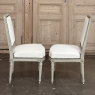 Pair of French 19th Century Louis XVI Painted Armchairs ~ Fauteuils