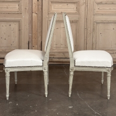 Pair of French 19th Century Louis XVI Painted Armchairs ~ Fauteuils