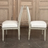 Pair of French 19th Century Louis XVI Painted Armchairs ~ Fauteuils