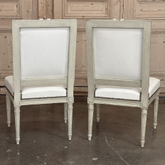Pair of French 19th Century Louis XVI Painted Armchairs ~ Fauteuils