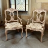 Antique Liegoise Louis XIV Armchairs in Stripped Oak
