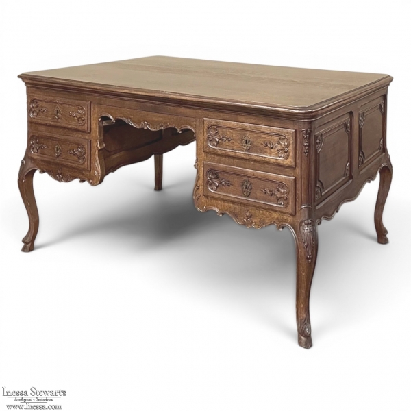 Antique French Louis XV Oak Partner's Desk