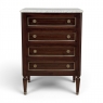French Louis XVI Petite Mahogany Commode with Carrara Marble