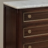 French Louis XVI Petite Mahogany Commode with Carrara Marble