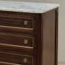 French Louis XVI Petite Mahogany Commode with Carrara Marble