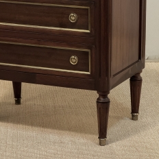 French Louis XVI Petite Mahogany Commode with Carrara Marble