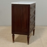 French Louis XVI Petite Mahogany Commode with Carrara Marble