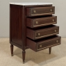 French Louis XVI Petite Mahogany Commode with Carrara Marble