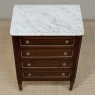 French Louis XVI Petite Mahogany Commode with Carrara Marble