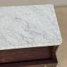 French Louis XVI Petite Mahogany Commode with Carrara Marble