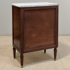 French Louis XVI Petite Mahogany Commode with Carrara Marble