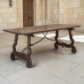 19th Century Spanish Walnut Dining Table with Wrought Iron