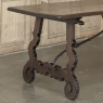 19th Century Spanish Walnut Dining Table with Wrought Iron