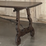 19th Century Spanish Walnut Dining Table with Wrought Iron