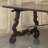 19th Century Spanish Walnut Dining Table with Wrought Iron