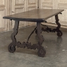 19th Century Spanish Walnut Dining Table with Wrought Iron