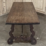 19th Century Spanish Walnut Dining Table with Wrought Iron
