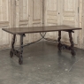 19th Century Spanish Walnut Dining Table with Wrought Iron