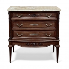19th Century French Louis XVI Mahogany Onyx Top Commode