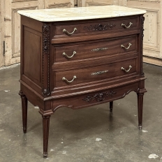 19th Century French Louis XVI Mahogany Onyx Top Commode